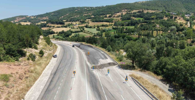 Tokat-Sivas karayolunda derin çatlaklar, ulaşımı zorlaştırıyor