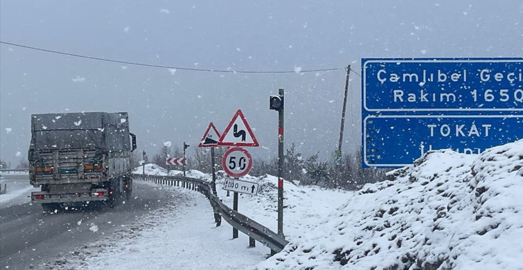 Tokat-Sivas Yolunda Kar Yağışı Uyarısı