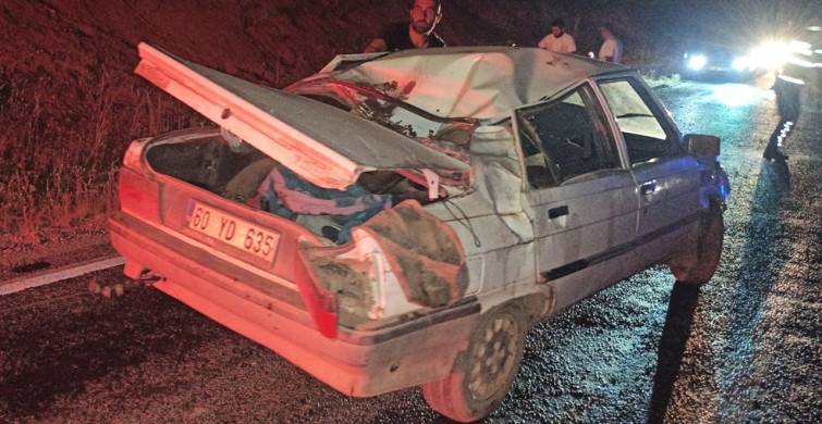 Tokat'ta Devrilen Otomobil Kazası