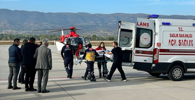 Tokat'ta Elektrik Çarpması Sonucu Ambulans Helikopterle Sevk