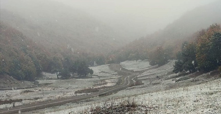 Tokat'ta İlk Kar Heyecanı: Yüksek Kesimlere Kar Yağdı