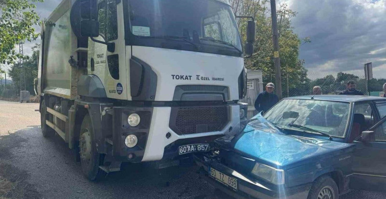 Tokat'ta Trafik Kazası: Çöp Kamyonu ve Otomobil Çarpıştı