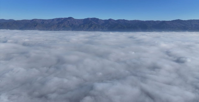 Tokat'ta Yoğun Sis Havadan Görüntülendi