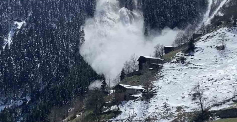 Trabzon'da Çığ Anı Kameralara Yansıdı