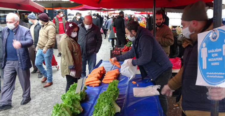 Trabzon'da Semt Pazarlarında Yoğunluk Hakim Oldu