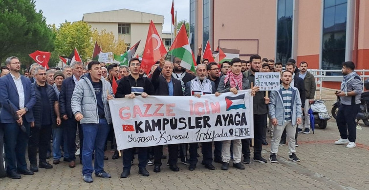 Trakya Üniversitesi'nde Gazze İçin Yürüyüş Düzenlendi