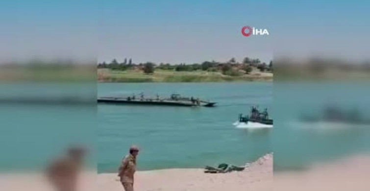 TSK ve Suriye ordusu, Fırat Nehri üzerinde askeri köprü inşa etti