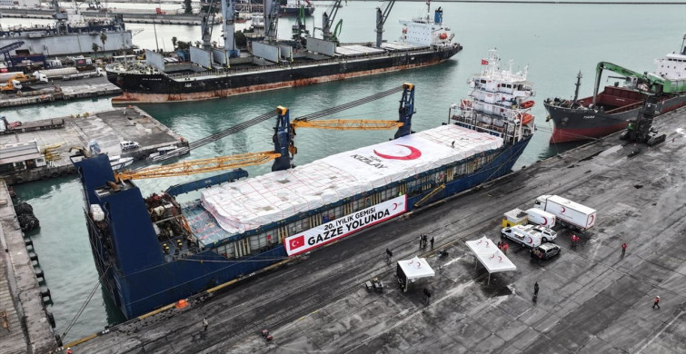 Türk Kızılay'ın 20. İyilik Gemisi Gazze'ye Uğurlandı