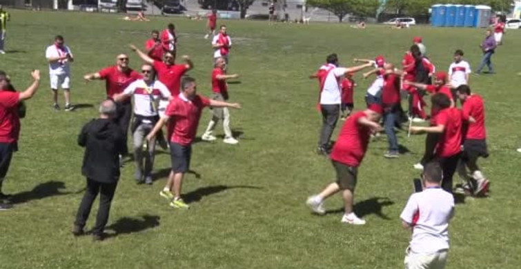 Türk taraftarlar, Vancouver sokaklarında heyecanla maç saatini bekliyor