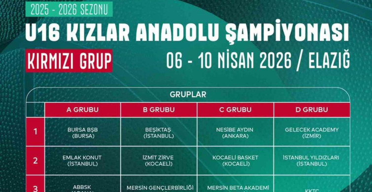 U16 Kızlar Anadolu Şampiyonası Elazığ'da Yapılacak