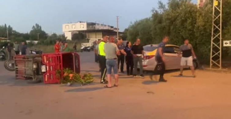 Üç tekerli elektrikli motosiklet otomobille çarpıştı: 4 yaralı