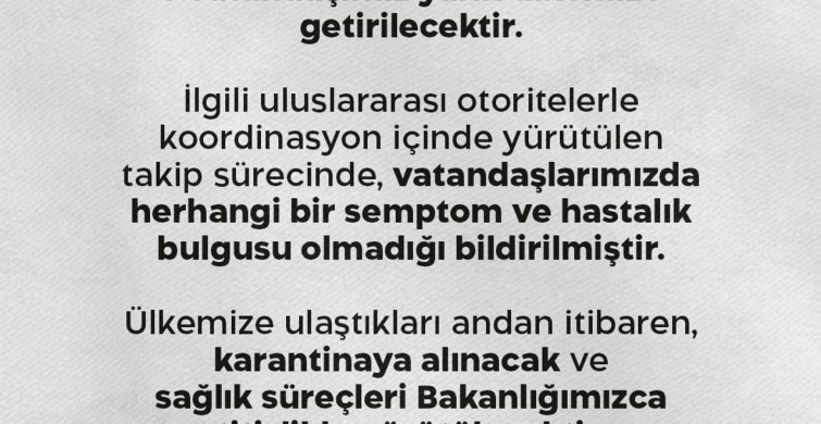 Ülkemize Dönüş: 3 Vatandaş Gemiden İndirilecek