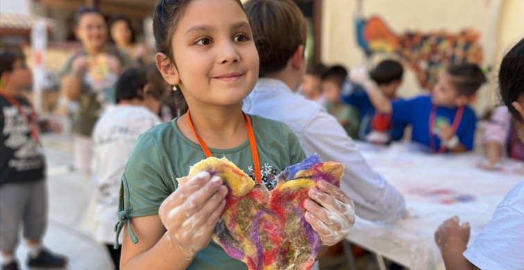 Uluslararası Kaleiçi Old Town Festivali'nde Çocuklar Keçe Sanatını Öğrendi