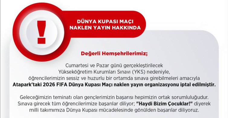 Uşak'ta YKS nedeniyle maç yayını iptal edildi