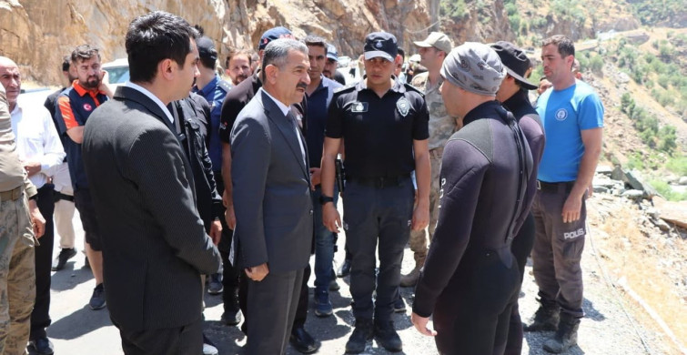 Vali ekici, habur çayı’ndaki arama çalışmalarını yerinde inceledi