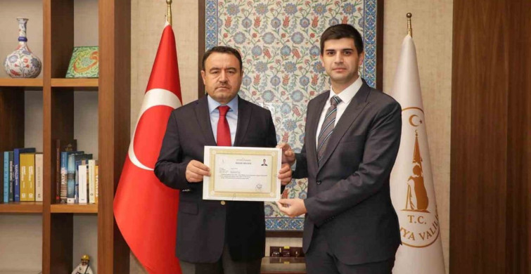 Vali Işın’dan Kaymakam Teltik’e başarı belgesi