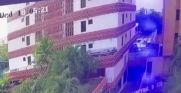 Venezuela'daki depremlerde binanın anlık çöküşü güvenlik kameralarına yansıdı