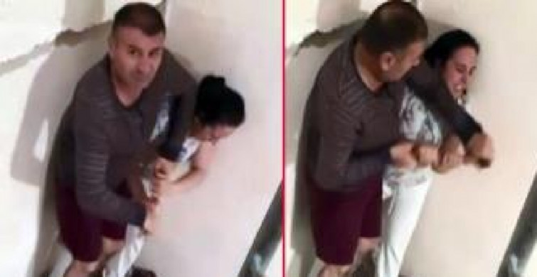 Yengesini çocuklarının gözü önünde keser sapıyla dövdü! Ne kameralara aldırış etti ne çocuklara