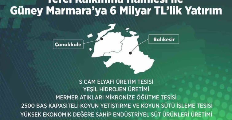 Yerel kalkınma hamlesi ile Güney Marmara’ya 6 milyar TL’lik yatırım