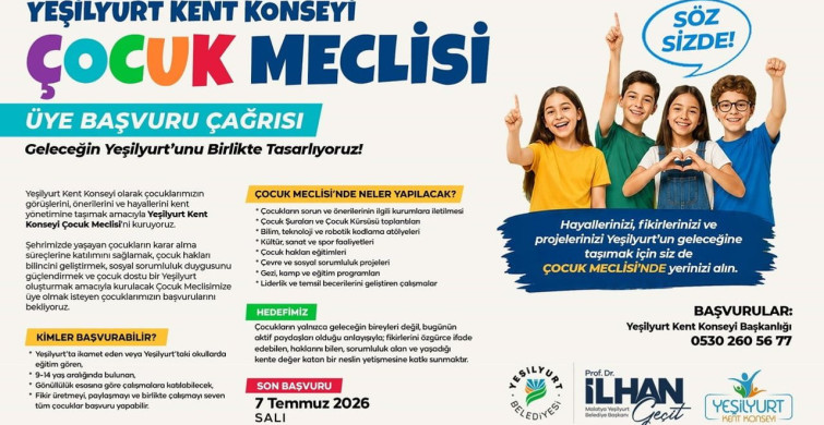 Yeşilyurt Kent Konseyi’nde çocuk meclisi kuruluyor