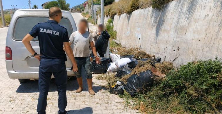 Yol kenarına atık bırakanlara cezai işlem uygulandı