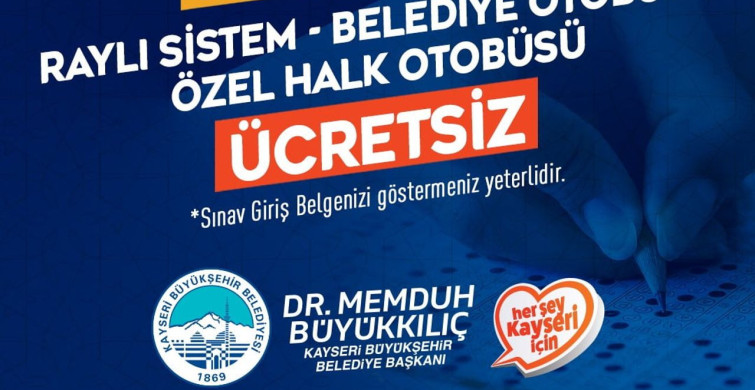Yükseköğretim Kurumları Sınavı'na girecek adaylara ücretsiz ulaşım