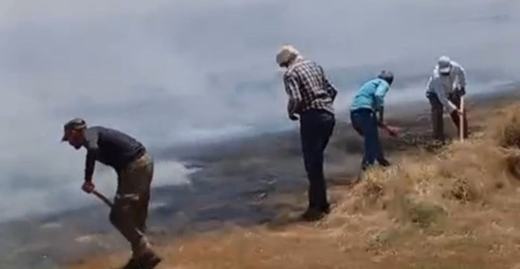 Yüksekova'da tarım arazisinde yangın: bin balya ot kül oldu
