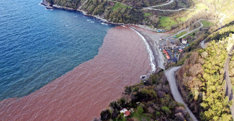 Zonguldak'ta Denizin Rengi Çamura Döndü