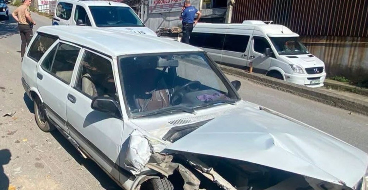 Zonguldak'ta park halindeki araç kaza yaptı: Pat pat iş yerine düştü