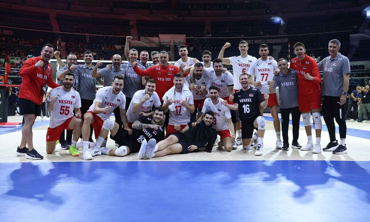 A Milli Erkek Voleybol Takımı, 2025 Dünya Şampiyonası G Grubu'ndaki ikinci maçında Libya ile...