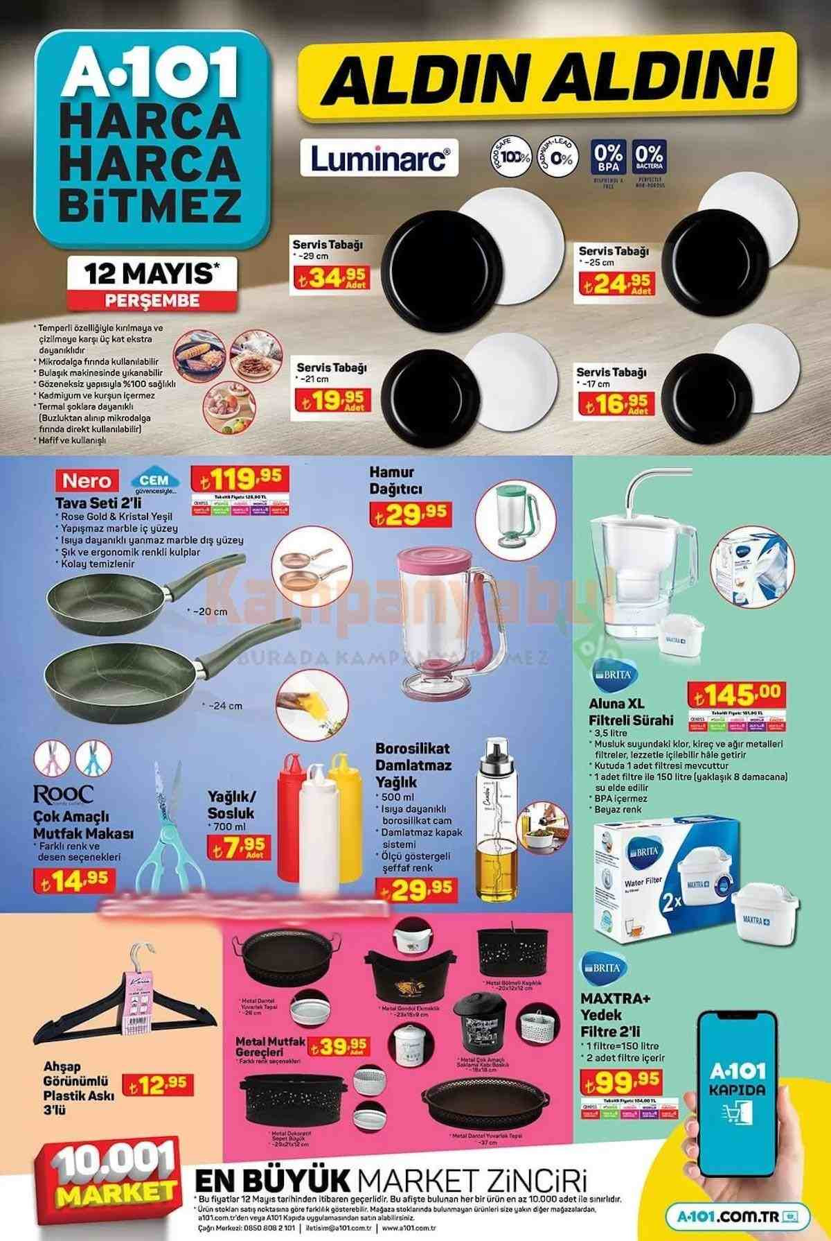 A101, 12 Mayıs aktüel ürünler kataloğu