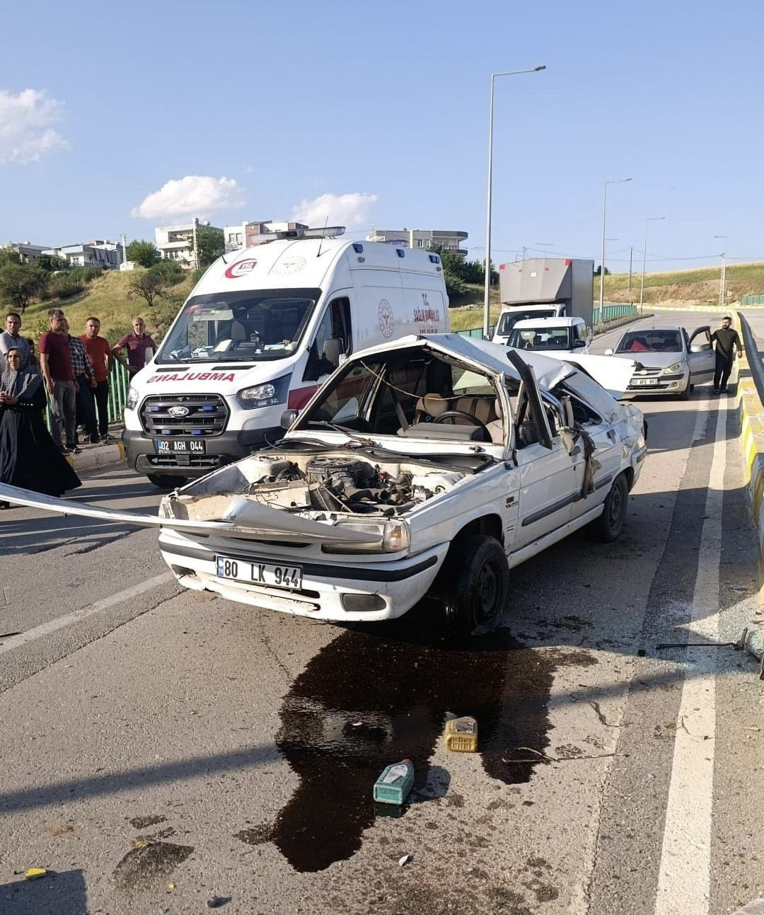ADIYAMAN’DA KONTROLDEN ÇIKAN OTOMOBİLİN TAKLA ATMASI SONUCU 1 KİŞİ YARALANDI.