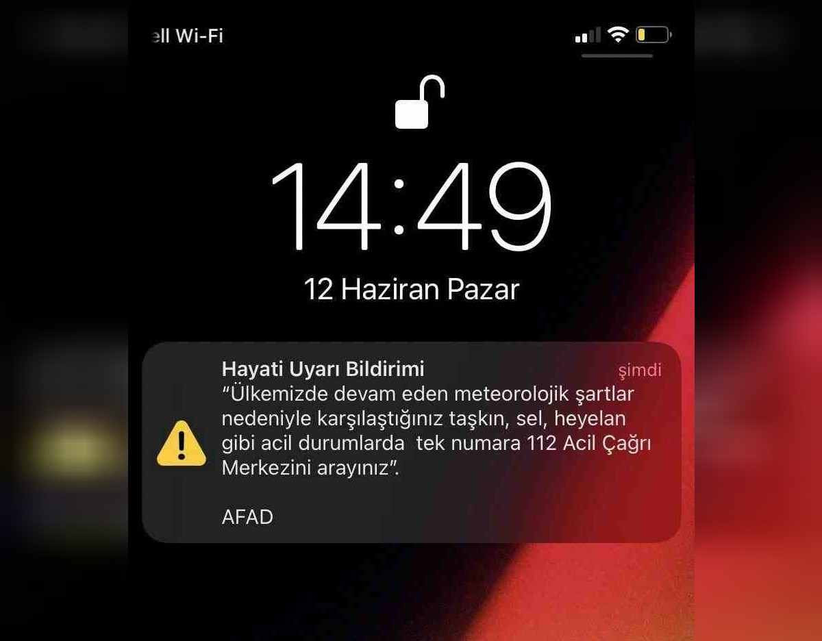 AFAD hayati uyarı bildirimi