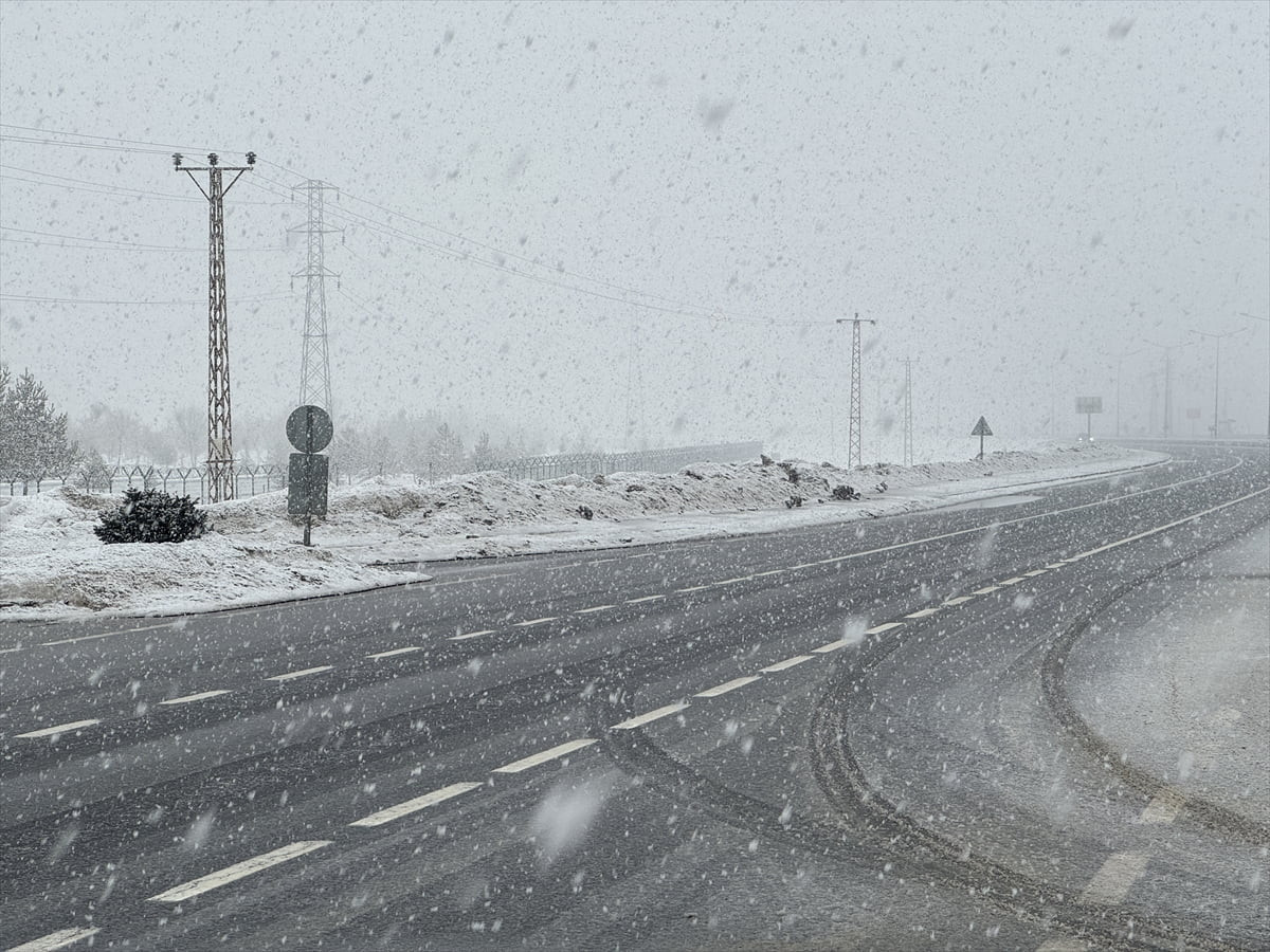 Ağrı'da kar yağışı etkili oldu.