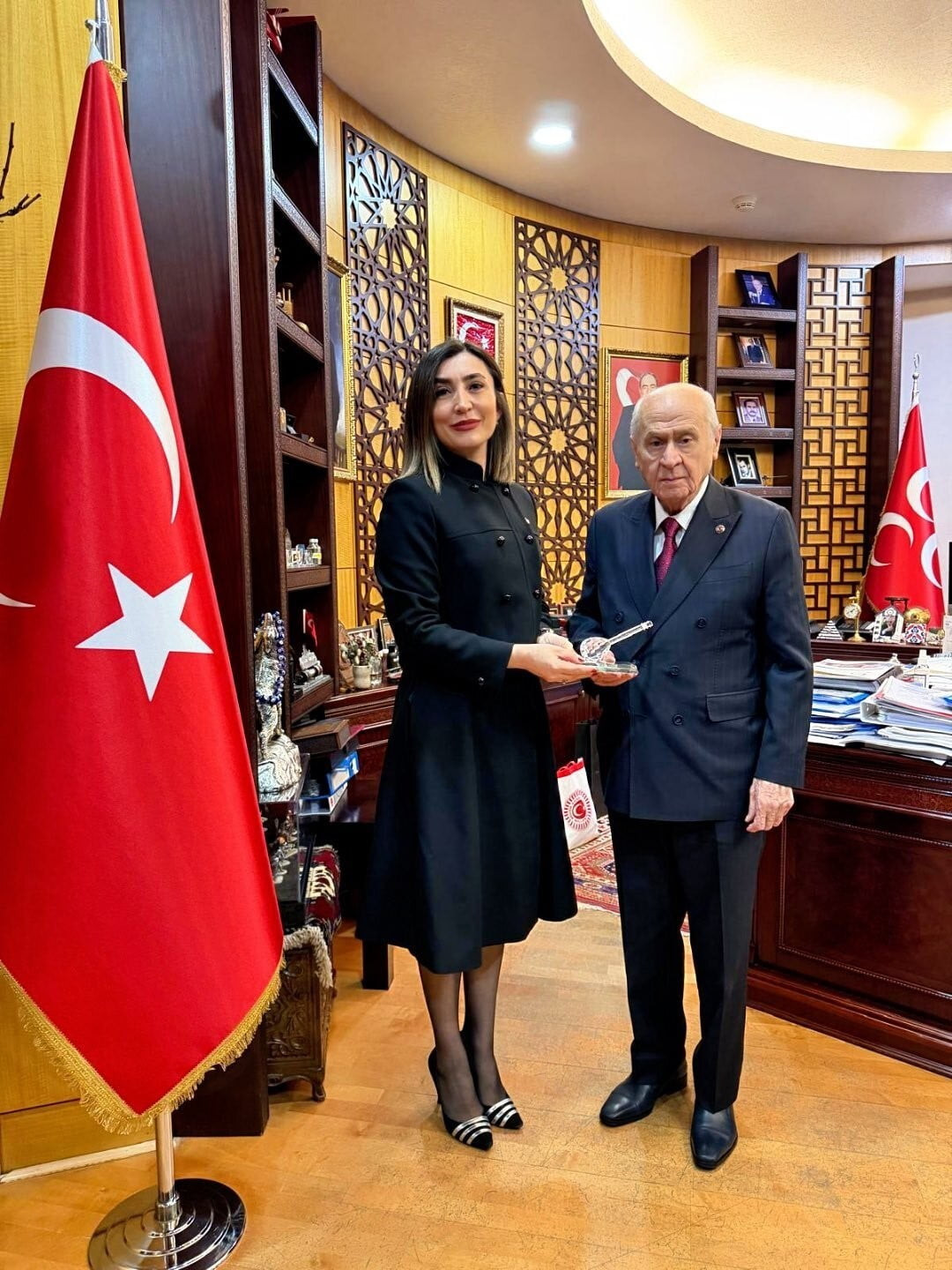 ALEVİ-BEKTAŞİ KÜLTÜR VE CEMEVİ BAŞKANI ESMA ERSİN, MİLLİYETÇİ HAREKET PARTİSİ GENEL BAŞKANI DEVLET...