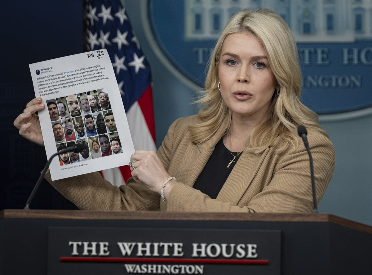 Amerika Birleşik Devletleri Beyaz Saray Sözcüsü Karoline Leavitt, Washington DC’deki Beyaz Saray...