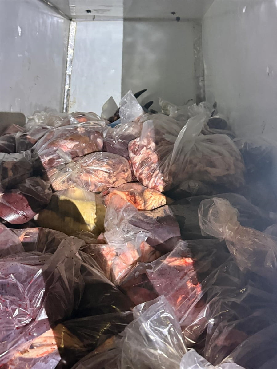 Anadolu Otoyolu'nun Sakarya geçişinde durdurulan kamyonette, hijyen kurallarına aykırı şekilde...