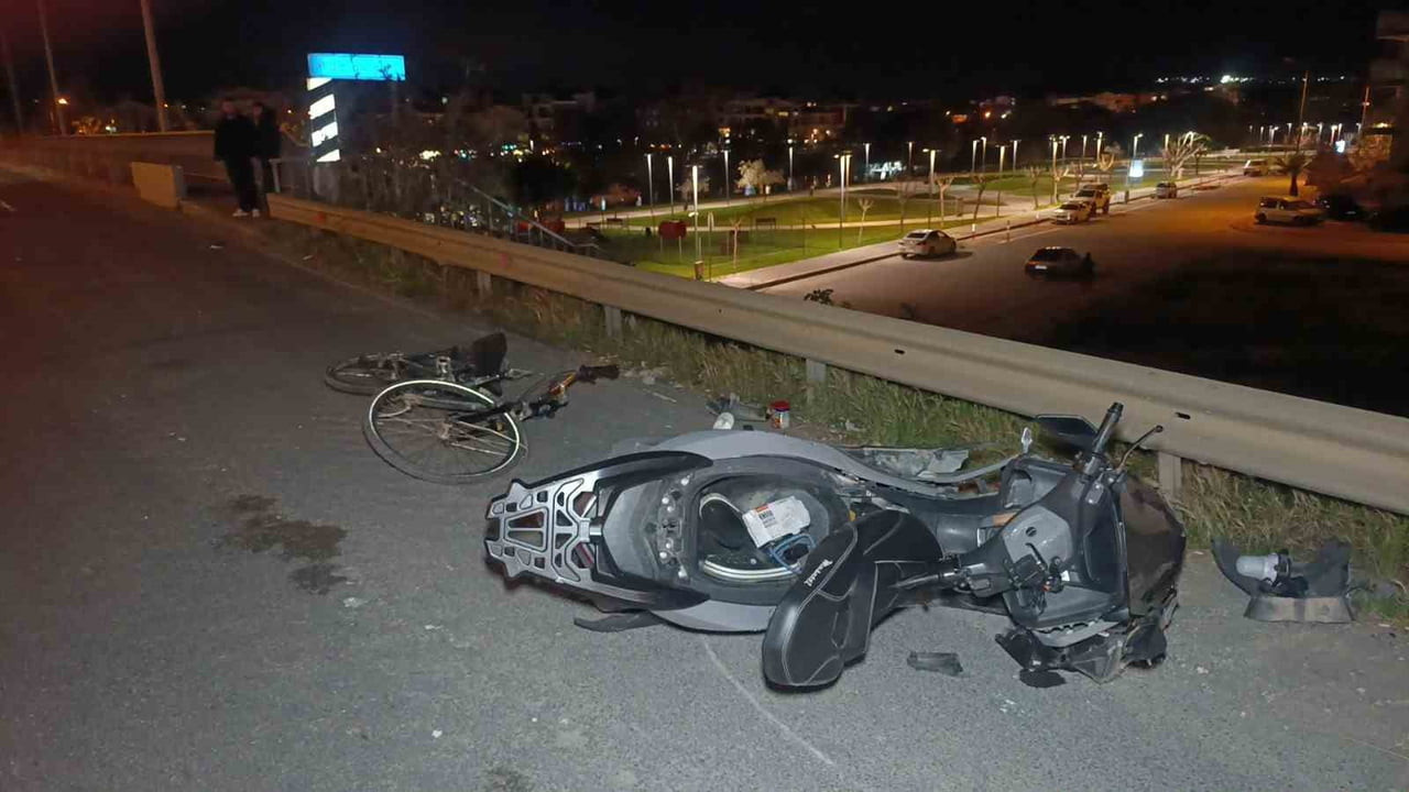 ANTALYA’NIN MANAVGAT İLÇESİNDE MOTOSİKLET AYNI İSTİKAMETE SEYİR HALİNDEKİ BİSİKLETE ARKADAN...