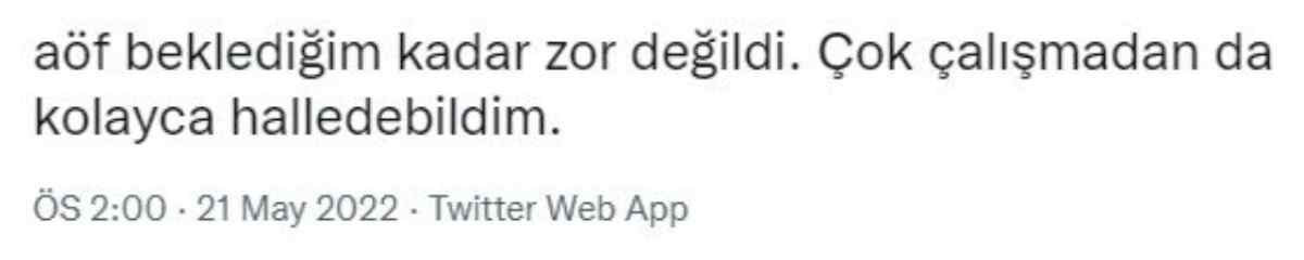 AÖF Bahar dönemi soru yorumları