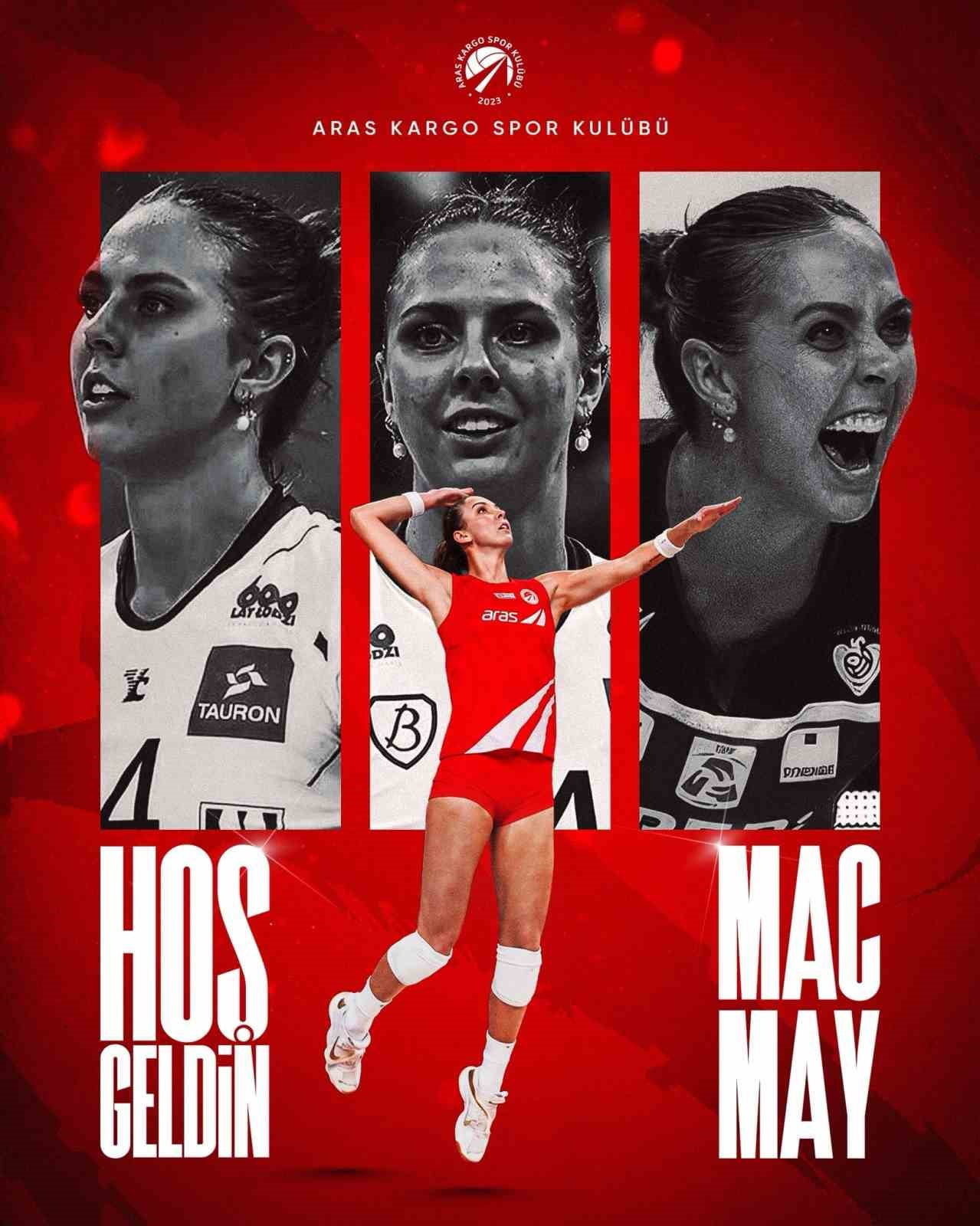 ARAS KARGO KADIN VOLEYBOL TAKIMI, SMAÇÖR POZİSYONUNDA OYNAYAN 27 YAŞINDAKİ MACKENZİE MAY(27)’I...