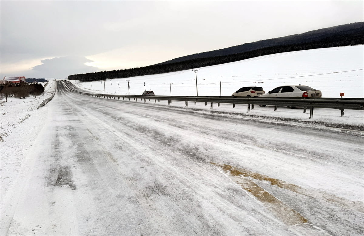 Ardahan'da kar yağışı etkili oldu.