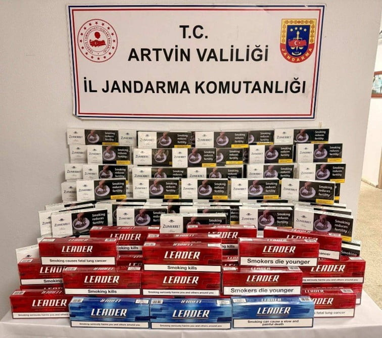 ARTVİN’DE JANDARMA EKİPLERİNCE MART AYINDA DÜZENLENEN OPERASYONLARDA 9 BİN 690 PAKET KAÇAK SİGARA...