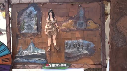 Atık deriler sanat eserine dönüştü, Samsun’u anlattı