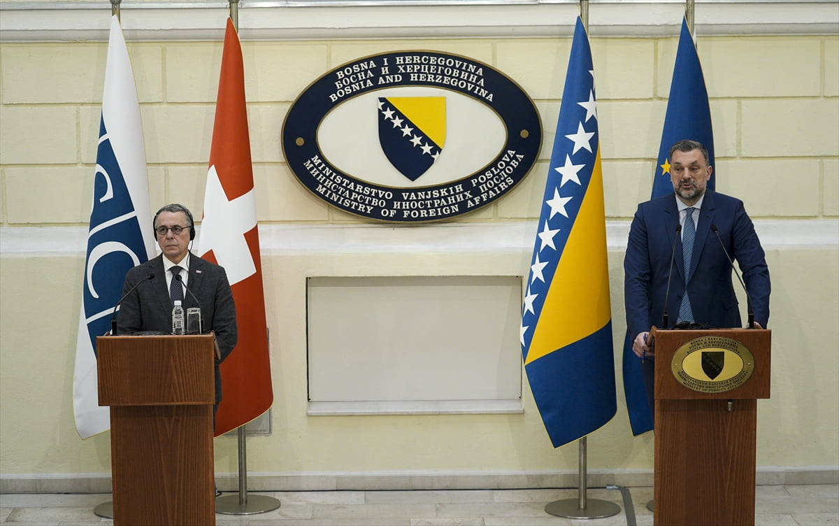 Avrupa Güvenlik ve İşbirliği Teşkilatı (AGİT) Dönem Başkanı ve İsviçre Dışişleri Bakanı Ignazio...