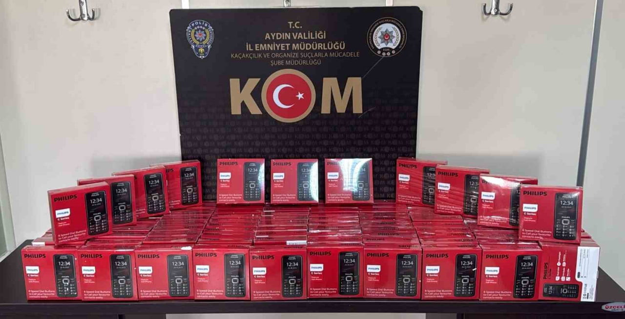 AYDIN’IN EFELER İLÇESİNDE POLİS EKİPLERİNCE GERÇEKLEŞTİRİLEN OPERASYONDA, IMEI KAYDI BULUNMAYAN...