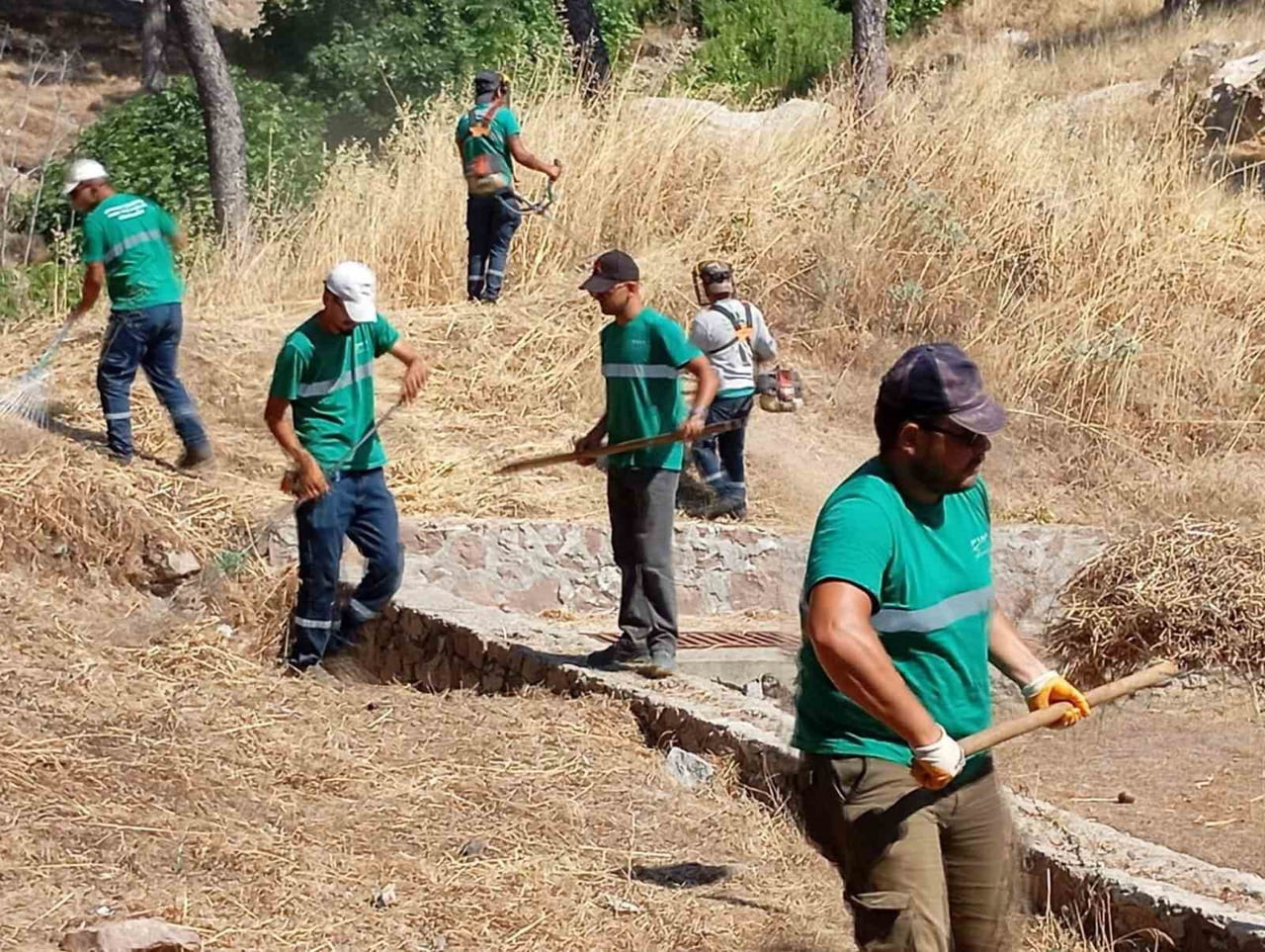 AYVALIK BELEDİYESİ PARK VE BAHÇELER MÜDÜRLÜĞÜ EKİPLERİ, YAZ AYLARINDA ARTAN YANGIN RİSKİNE KARŞI...