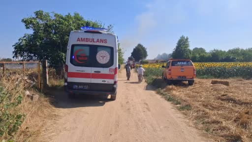 Babaeski'de çiftlikte çıkan yangın itfaiye ekiplerince söndürüldü