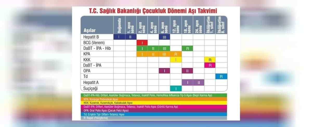bebekler için aşı takvimi