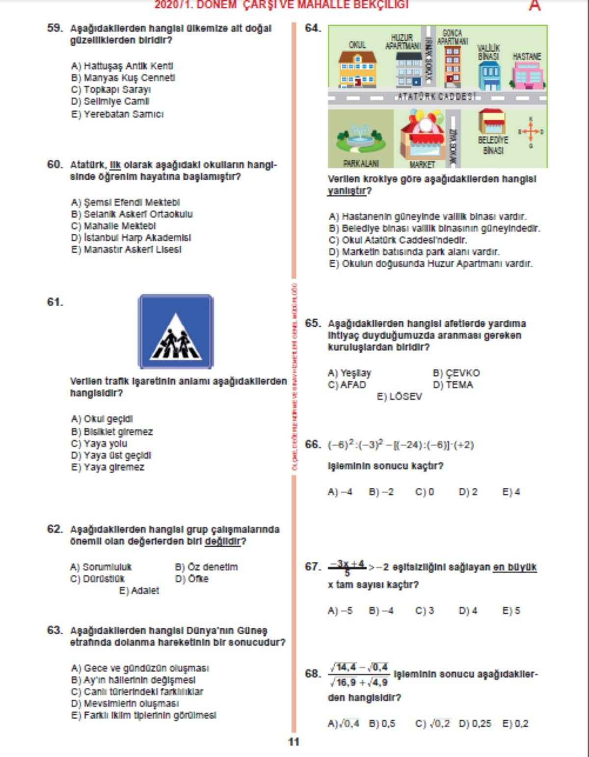 Bekçilik sınavında geçmiş yıllarda çıkmış sorular ve cevapları