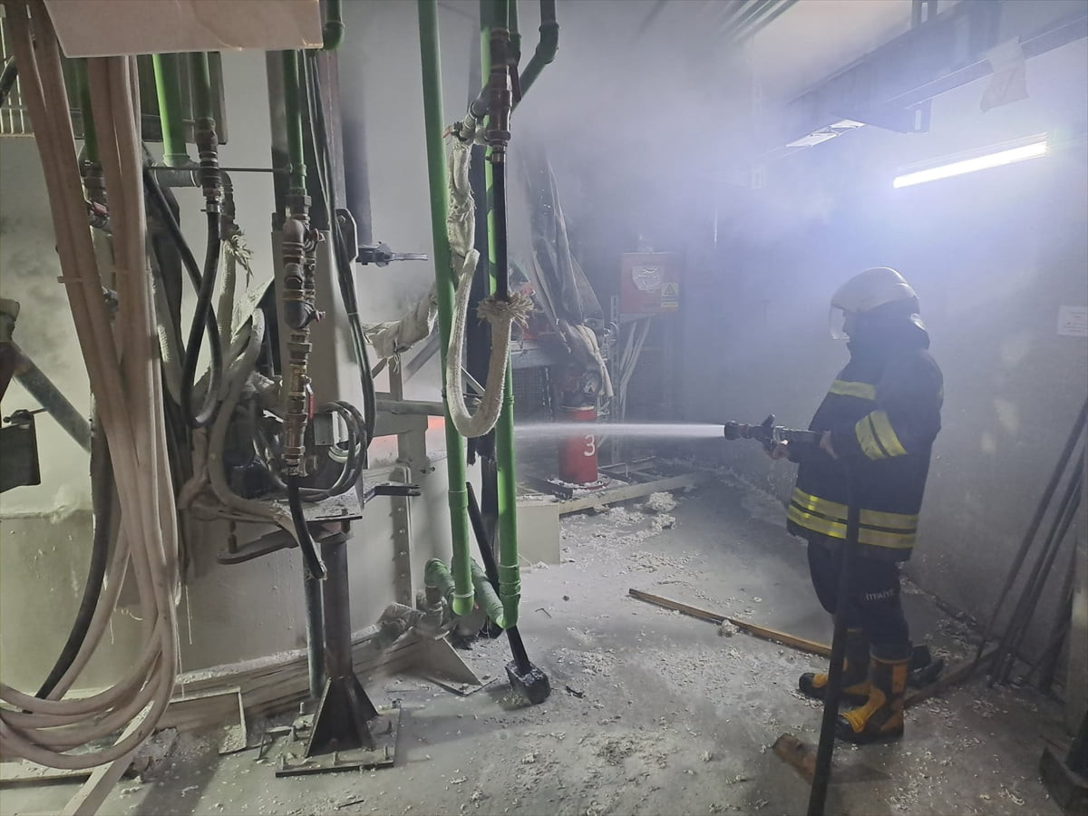 Bilecik'in Bozüyük ilçesinde, cam elyafı üretilen bir fabrikada patlama sonucu çıkan yangında 1'i...